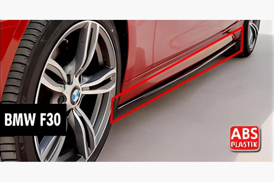 BMW 3. sērija F30/F31 2012–2019 DPT V-1 sliekšņu uzlikas (M-Sport sliekšņiem, melns spīdīgs) Image