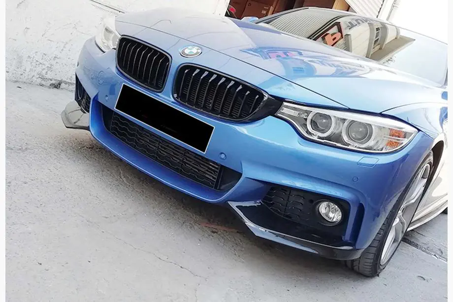 BMW 4 sērija F32/F33/F36 2012–2020 Priekšējā bufera lūpa DPT Flap V-1 (M-Technic, melns spīdīgs) Foto 3