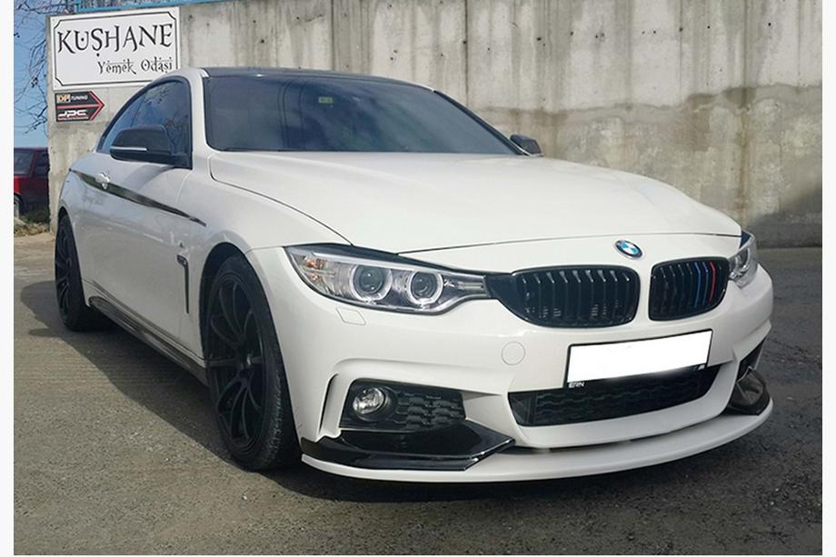 BMW 4 sērija F32/F33/F36 2012–2020 Priekšējā bampera lūpas spoileris DPT LIP V-3 (M-Sport, spīdīgi melns) Image