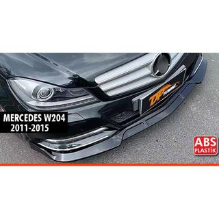 Priekšējā bufera lūpa DPT V1 (2011-2015, melns spīdīgs) Mercedes C klase W204 2007–2015 foto 1