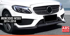 Mercedes C-class W205 2014–2021 Priekšējā bampera lūpa DPT V1 (2014-2018, tikai AMG-Line, melns spīdīgs) foto 1