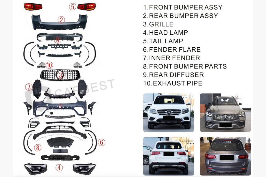 Mercedes GLC X253 2015–2022 Restailinga komplekts GLC63 2022 Foto 15