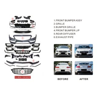 Virsbūves komplekts ar difuzoru Coupe (AMG C63-designs 2018-2021) Mercedes C-сlass W205 2014–2021 foto 2