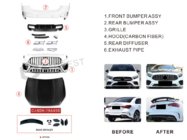 Mercedes A-class W177 2018– AMG A45 virsbūves komplekts (type-B) foto 2
