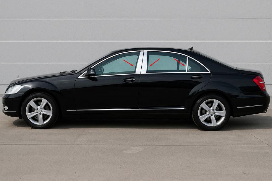 Mercedes S-class W221 2005–2013 Durvju statņu uzlikas (6 gab., nerūsējošais tērauds) Image
