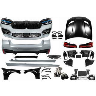 Restailinga komplekts ar motora pārsegu un spārniem (pārbūvei uz M5 Competition 2021) BMW 5. sērija G30/G31 2017–2023 foto 2