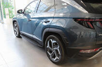Hyundai Tucson NX4 2021– Sānu sliekšņi Shining Black (2 gab., alumīnijs) foto 8