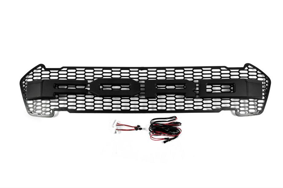 Ford Ranger 2011–2022 Priekšējā radiatora reste (2015-2018, melna, LED) Image