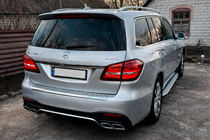 Mercedes GL/GLS klase X166 2012–2019 Aizmugurējais difuzors GLS63 AMG (ar hromētām izplūdes uzlikām) foto 1