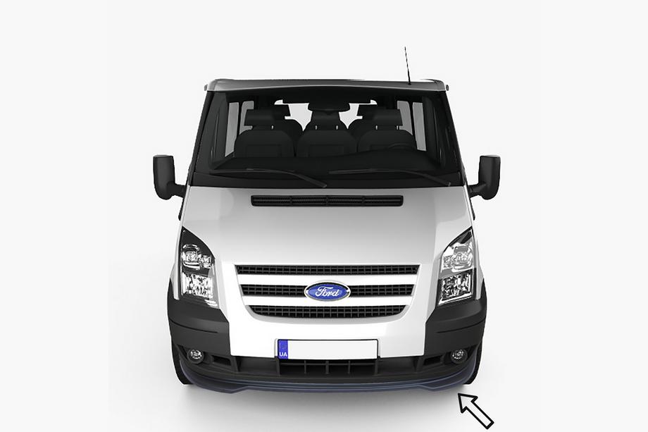 Ford Transit 2000–2014 ESA priekšējā bampera lūpas uzlika (2006-2014, melna) Image