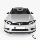 Honda Civic Sedans X 2016–2021 ESA priekšējā bufera lip uzlika (melna) foto 1
