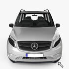 Mercedes Vito/V klase W447 2014– ESA priekšējā bufera lip uzlika (melna) foto 1