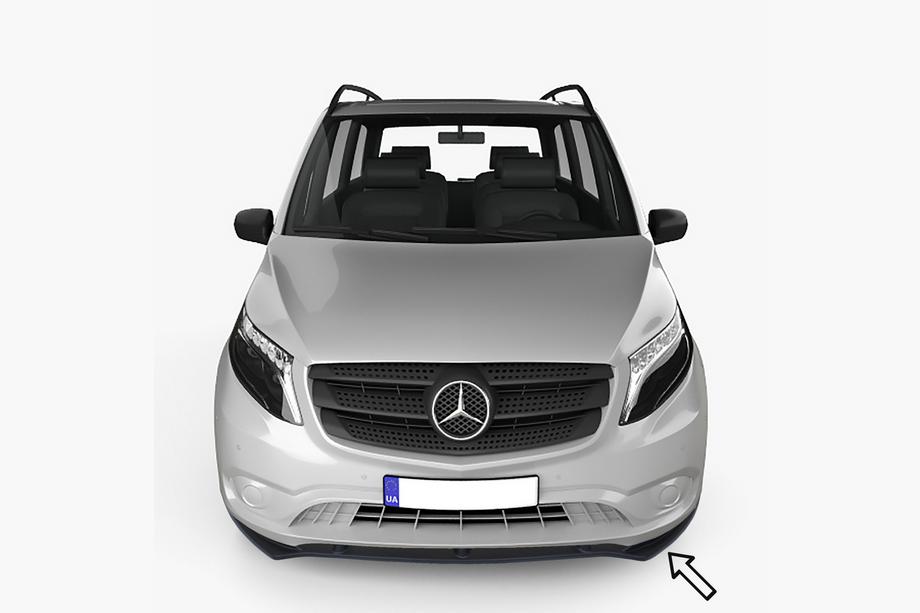 Mercedes Vito/V klase W447 2014– ESA priekšējā bufera lip uzlika (melna) Image
