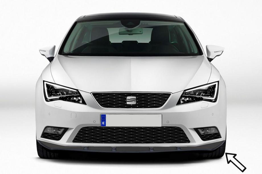 Seat Leon 2013–2020 ESA priekšējā bufera lip uzlika (melna) Image