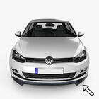 Volkswagen Golf 7/E-Golf 2012–2020 ESA priekšējā bufera lip uzlika (melna) foto 1