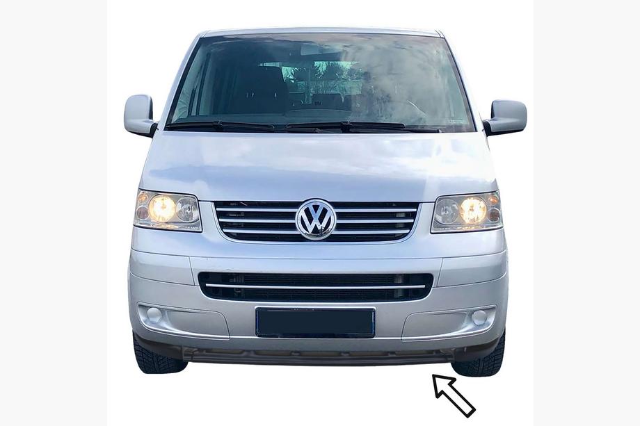 Volkswagen T5 Multivan 2003–2010 ESA priekšējā bufera lip uzlika (melna) Image