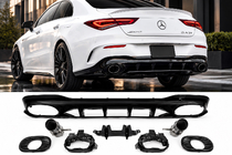 Mercedes CLA C118 2019– Aizmugurējais difuzors ar izplūdes uzgaļiem (CLA35 dizains) foto 1