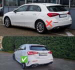 Mercedes A-class W177 2018– Aizmugurējais difuzors ar izpūtēja uzgaļiem (Dizains A35 HB) foto 3