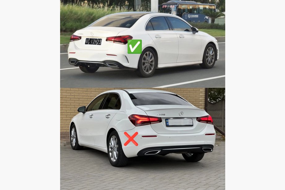 Mercedes A-class W177 2018– Aizmugurējais difuzors ar izpūtēja uzgaļiem (Dizains A35 SD) Foto 4