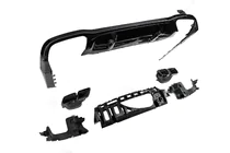 Mercedes E-klase W213 2016–2023 Aizmugurējais difuzors ar izplūdes uzgaļiem E63-Design Black (AMG/AMG-Line 2016-2020) foto 5