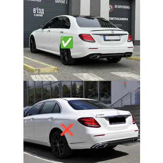 Aizmugurējais difuzors ar izplūdes uzgaļiem E63-Design Black (AMG/AMG-Line 2016-2020) Mercedes E-klase W213 2016–2023 foto 2