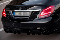 Mercedes C-class W205 2014–2021 Aizmugurējais difuzors ar izplūdes uzgaļiem (Design C43) foto 1