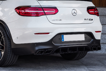 Mercedes GLC Coupe C253 2016–2023 Aizmugurējais difuzors ar uzgaļiem Black (AMG63 dizains) foto 2