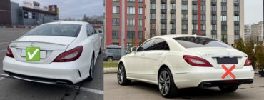 Mercedes CLS C218 2011–2018 Aizmugurējais difuzors ar izplūdes uzgaļiem Black (2015-2018, CLS63 dizains) foto 3