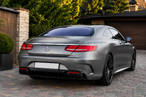 Mercedes S-class C217 Coupe 2014–2020 Aizmugurējais difuzors ar izpūtēja uzgaļiem Black (2018-2020) foto 2