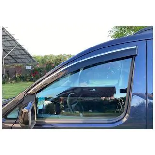 Sānu logu vēja deflektori ar hroma līsti (2 gab., Sunplex Chrome) Ford Connect 2021– foto 1