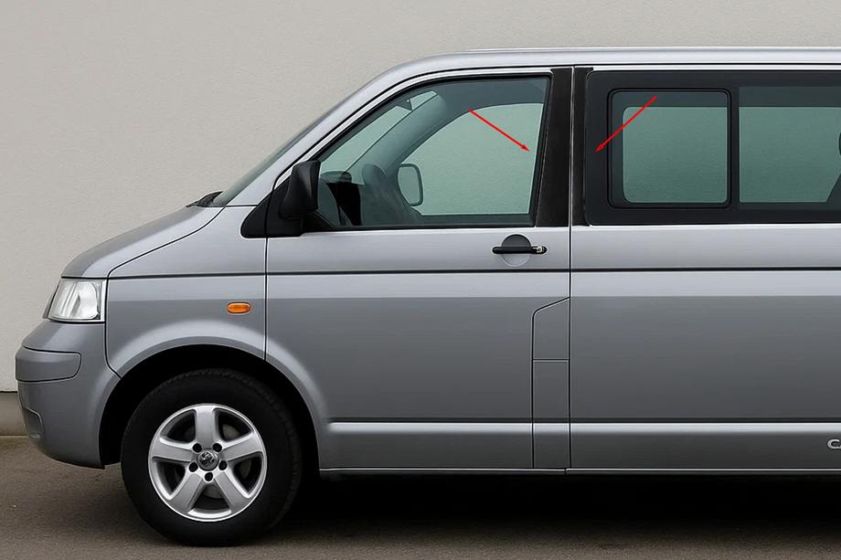 Volkswagen T5 Multivan 2003–2010 Durvju statņu hroma uzlikas EuroCap Image