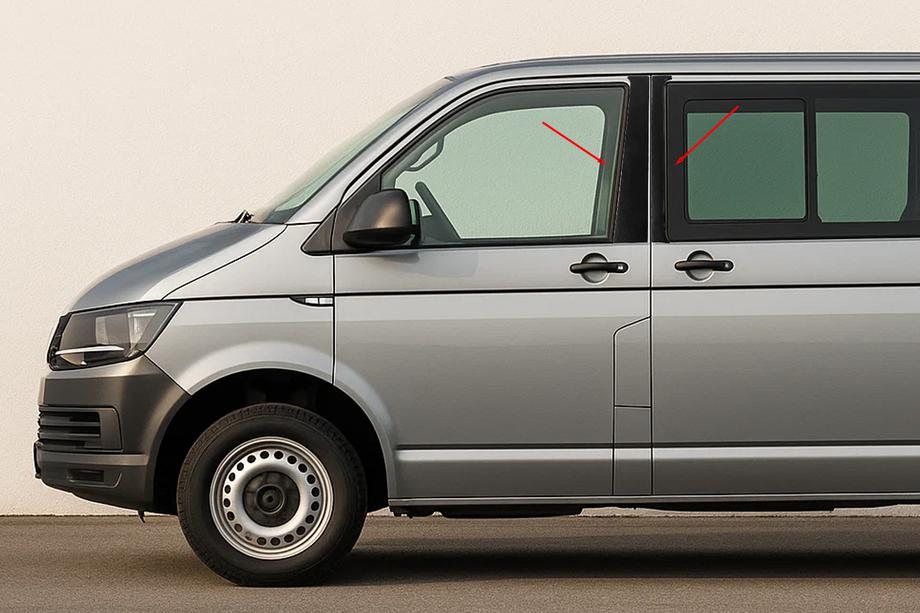 Volkswagen T5 2010–2015 Durvju statņu hroma uzlikas EuroCap Image