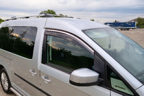 Volkswagen Caddy 2004–2010 Logu vēja deflektori ar hromētu līsti Niken Luxury (2 gab.) foto 1