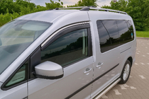 Volkswagen Caddy 2010–2015 Logu vēja deflektori ar hromētu līsti Niken Luxury (2 gab.) foto 3