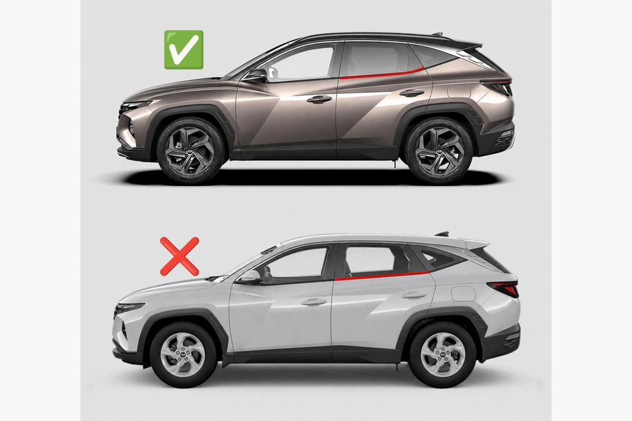 Hyundai Tucson NX4 2021– Logu vēja deflektori ar hromētu līsti Niken Luxury (4 gab.) Foto 8