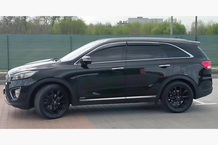 Kia Sorento III UM 2014–2020 Logu vēja deflektori ar hromētu līsti Niken Luxury (4 gab.) Foto 4