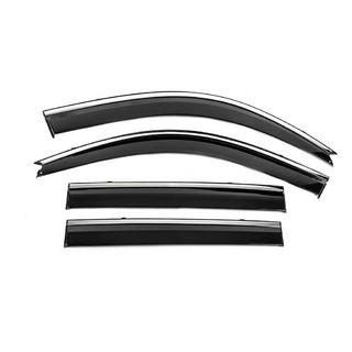 Logu vēja deflektori ar hromētu līsti Niken Luxury (4 gab.) Toyota Land Cruiser Prado 120 2002–2009 foto 2
