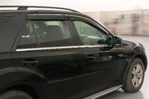Mercedes ML W164 2005–2011 Logu vēja deflektori ar hromētu līsti Niken Luxury (4 gab.) foto 3