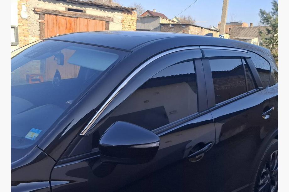 Mazda CX-5 2012–2017 Logu vēja deflektori ar hromētu līsti Niken Luxury (4 gab.) Image