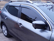Nissan Qashqai 2014–2021 Logu vēja deflektori ar hromētu līsti Niken Luxury (4 gab.) foto 3
