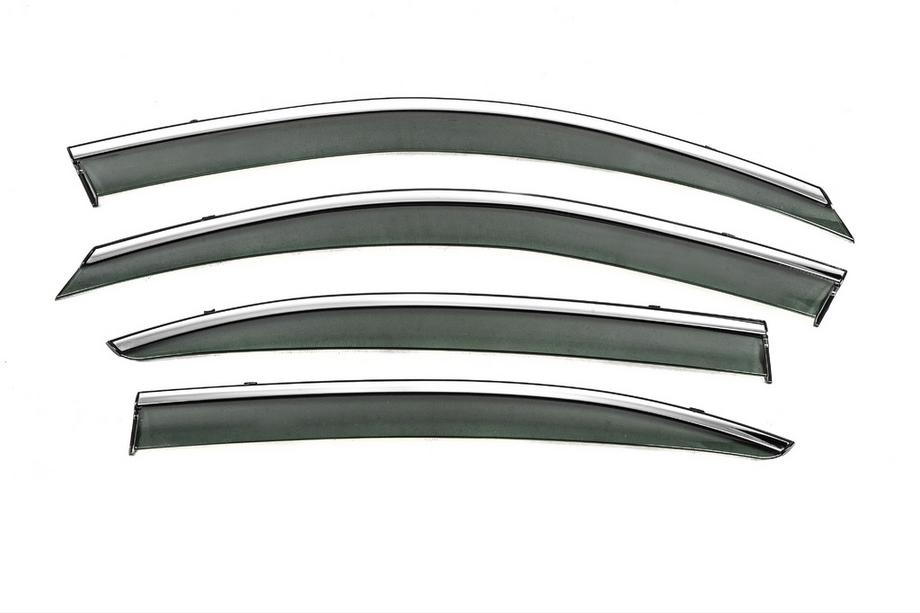 Skoda Octavia II A5 2010–2013 Logu vēja deflektori ar hroma līsti Niken Luxury (SD, 4 gab.) Image