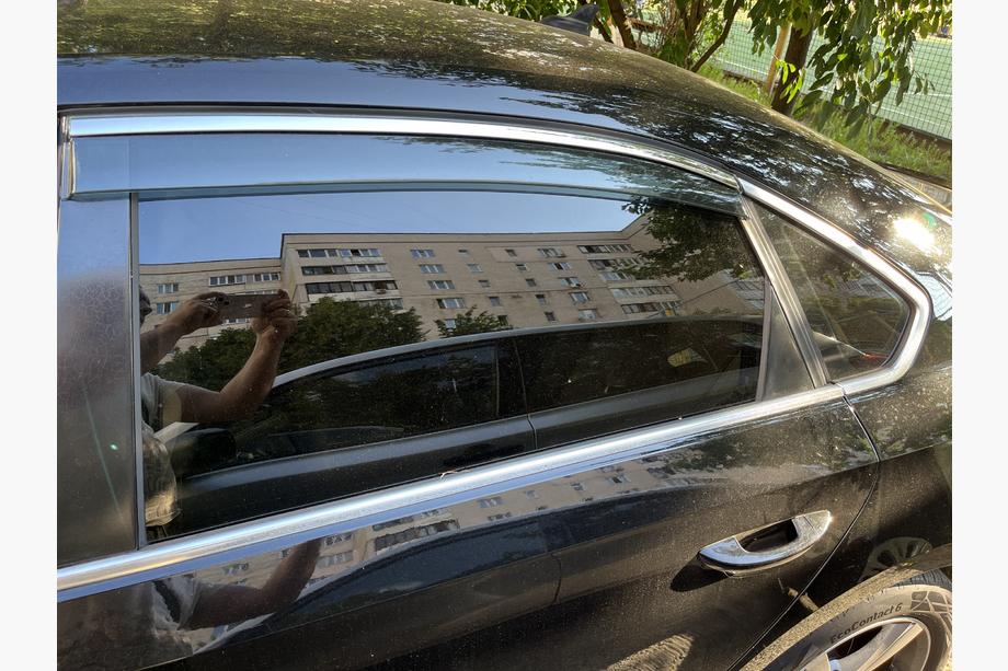 Volkswagen Passat B7 2012–2015 Logu vēja deflektori ar hromētu līsti Niken Luxury (USA, 4 gab.) Foto 4