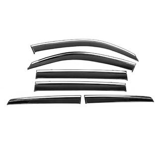 Logu vēja deflektori ar hromētu moldingu Niken Luxury (6 gab.) Toyota Land Cruiser 200 2007–2021 foto 2