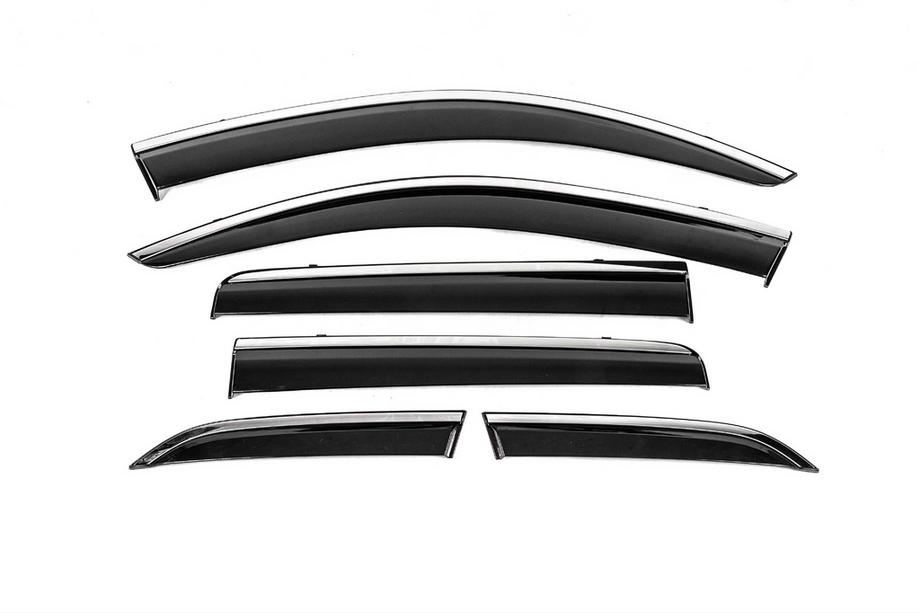 Mitsubishi Outlander 2012–2021 Logu vēja deflektori ar hromētu moldingu Niken Luxury (6 gab.) Image