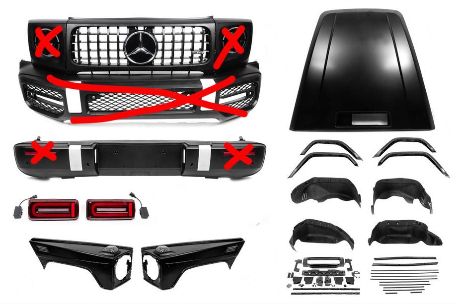 Mercedes G class W463 1990–2018 Facelift komplekts G63 AMG 2018 (nepilns komplekts) Foto 1