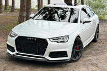Audi A4 B9 2015–2024 Priekšējā lip uzlika DPT V-1 (S-Line, 2015-2019, spīdīgi melna) foto 1