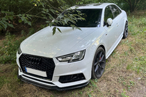 Audi A4 B9 2015–2024 Priekšējā lip uzlika DPT V-1 (S-Line, 2015-2019, spīdīgi melna) foto 7
