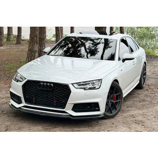 Priekšējā lip uzlika DPT V-1 (S-Line, 2015-2019, spīdīgi melna) Audi A4 B9 2015–2024 foto 1