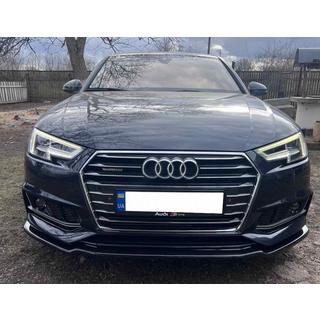 Priekšējā lip uzlika DPT V-1 (S-Line, 2015-2019, spīdīgi melna) Audi A4 B9 2015–2024 foto 4