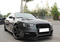 Audi A5 2007–2015 Priekšējā bampera lūpas uzlika DPT (S-Line, 2011-2015, melns spīdīgs) foto 1